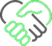A green and black map of the united states.